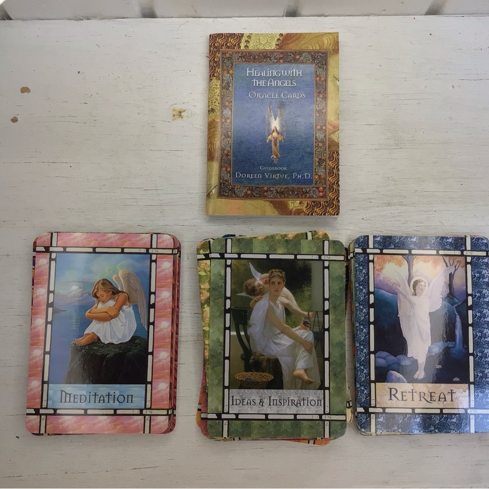Healing With The Angels Guidebook & 44 Deck Oracle Cards by Doreen Virtue Tarot